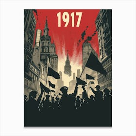 Aihrgdesign A Vintage Political Poster Depicting The Russian 1 Canvas Print