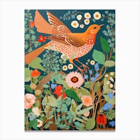 Maximalist Bird Painting European Robin 2 Canvas Print