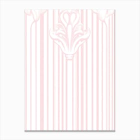 Pink And White Striped Wallpaper Canvas Print