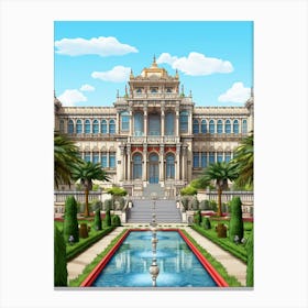 Dolmabahe Palace Pixel Art 7 Canvas Print