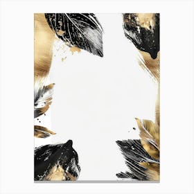 Gold And Black Abstract Painting 15 Canvas Print