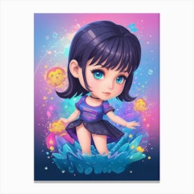 Girl In The Water Canvas Print