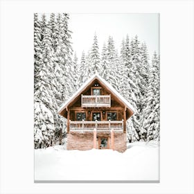 Winter House In The Mountains Canvas Print