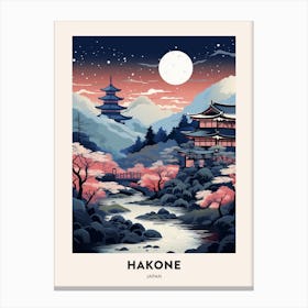 Winter Night  Travel Poster Hakone Japan 1 Canvas Print
