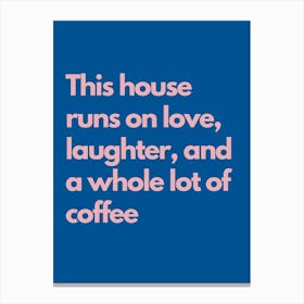 Laughter Kitchen Typography Navy Canvas Print