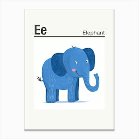 Animals Alphabet Elephant 3 Canvas Print