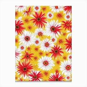 Yellow Coneflower Floral Print Warm Tones 2 Flower Canvas Print