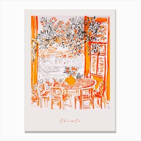 Chianti Italy Orange Drawing Poster Canvas Print
