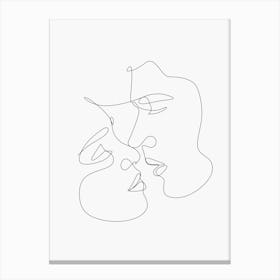 One Line Drawing Monoline Asthetic Mnimalist Drawing Canvas Print