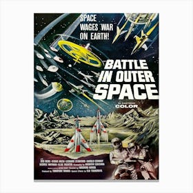 Scifi Movie Poster, Battle In Space Canvas Print