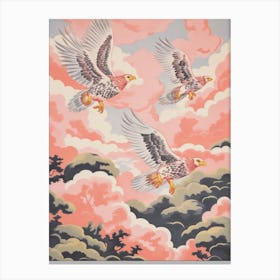Vintage Japanese Inspired Bird Print Harrier Canvas Print