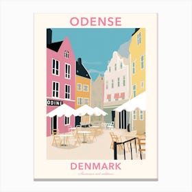 Odense, Denmark, Flat Pastels Tones Illustration 2 Poster Canvas Print