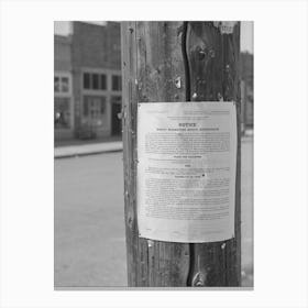 Sign Concerning Wheat Quotas Referendum,Genesee, Idaho By Russell Lee Canvas Print