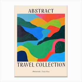 Abstract Travel Collection Poster Monteverde Costa Rica 3 Canvas Print