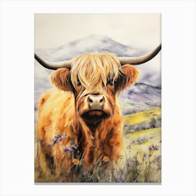 Warm Tones Highland Cow 3 Canvas Print