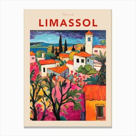 Limassol Cyprus 3 Fauvist Travel Poster Canvas Print