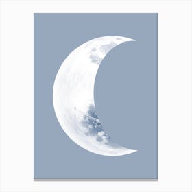 Blue Crescent Moon Canvas Print