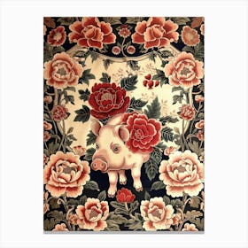 Chinese Lunar Year Of The Pig 2 Full William Morris Style Canvas Print