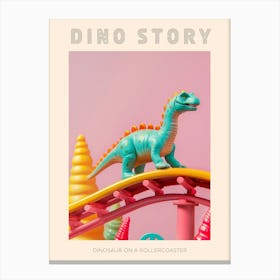 Pastel Toy Dinosaur On A Rollercoaster 1 Poster Canvas Print