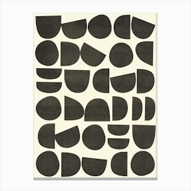 Mid Century Modern Abstract Pattern Black Canvas Print