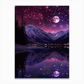 Moon And Stars 12 Canvas Print