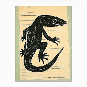 Oustalets Lizard Block Print 2 Canvas Print