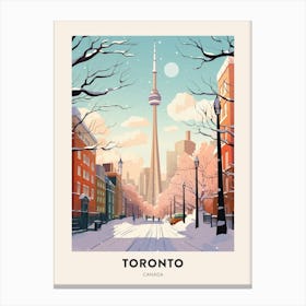 Vintage Winter Travel Poster Toronto Canada 1 Canvas Print