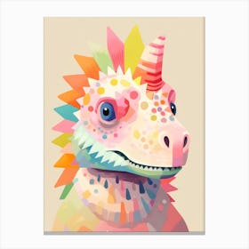 Colourful Dinosaur Pachycephalosaurus 2 Canvas Print
