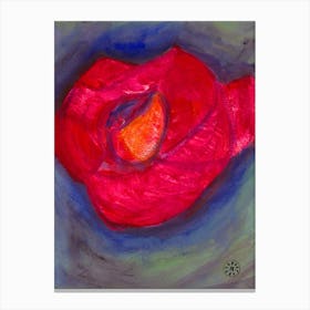 Red Rose - floral contemporary modern minimal floral vertical Canvas Print