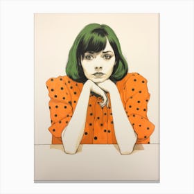 Girl With Green Hair Canvas Print