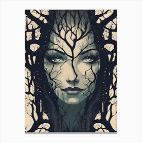 Face Among the Trees Canvas Print