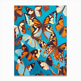 Butterfly Repeat Pattern Oil Painting 1 Canvas Print
