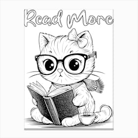 Read More, Book Lover Cat Canvas Print