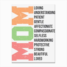 Love Mom Mother's day Canvas Print