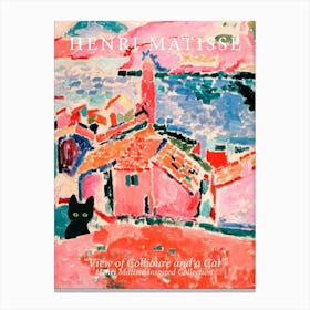 View Of Collioure And A Cat, Museum Matisse  Inspired Canvas Print