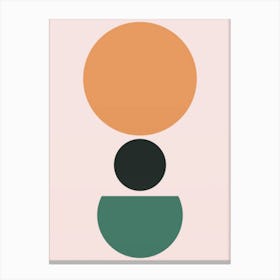 Orange, Green, And Black Canvas Print