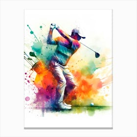 Golfer Painting Canvas Print