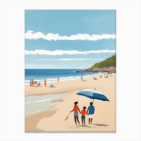 People On The Beach Painting (52) Canvas Print
