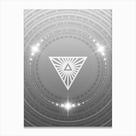 Geometric Glyph in White and Silver with Sparkle Array n.0016 Canvas Print