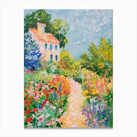 Garden Path. Van Gogh Style Painting Landscape Canvas Print