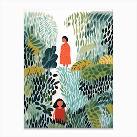  In The Jungle, Tiny People And Illustration 1 Canvas Print