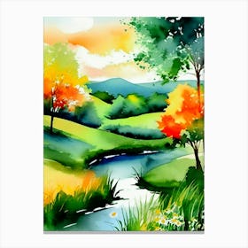 Watercolor Landscape Painting 10 Canvas Print