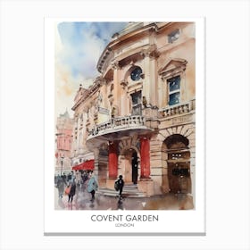 Covent Garden 1 Watercolour Travel Poster Canvas Print
