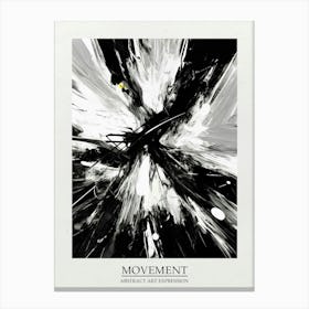 Movement Abstract Black And White 1 Poster Canvas Print