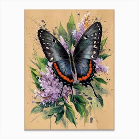 Butterfly On Lila Canvas Print