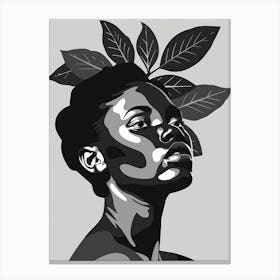 African Woman With Leaves On Her Head 2 Canvas Print