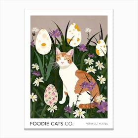 Foodie Cats Co Cat And Easter Eggs 3 Canvas Print