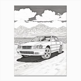 Subaru Impreza Wrx Sti Desert Drawing 2 Canvas Print