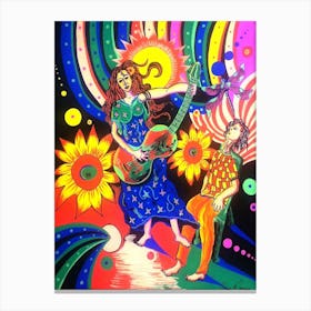 The enchanter with sunflower in her hair Canvas Print