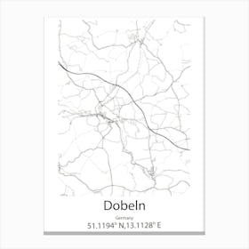 Dobeln,Germany Minimalist Map Canvas Print